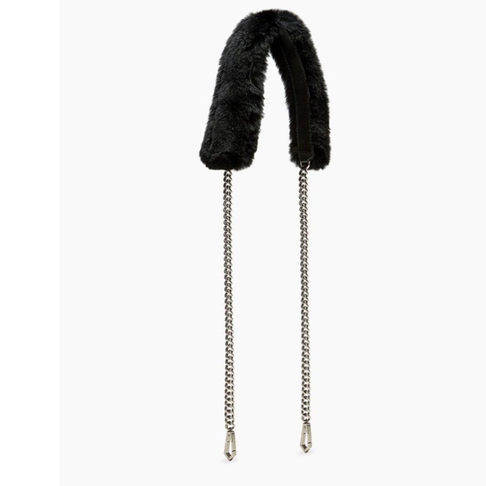 Rebecca Minkoff Fur Guitar Crossbody Purse Strap Chain